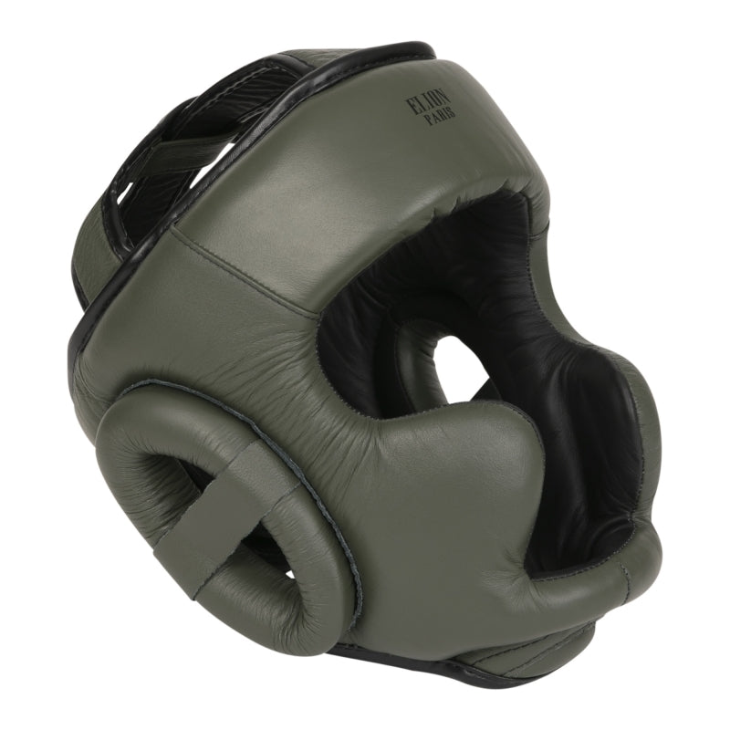 Casque integral ELION Paris / cuir top / kaki