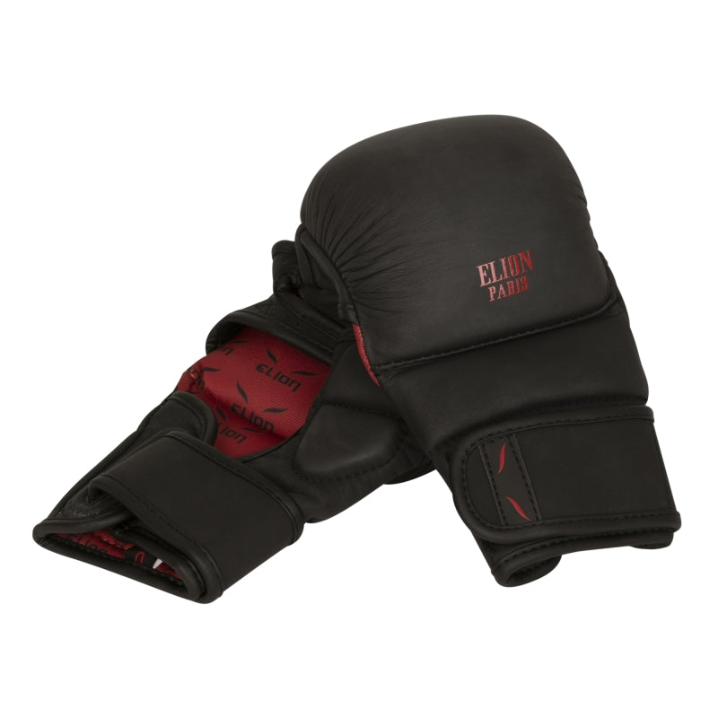 Gants Cuir MMA sparring ELION noir / rouge