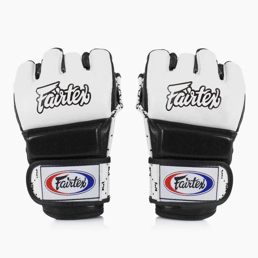 Gants MMA FAIRTEX V17 cuir top blanc/noir