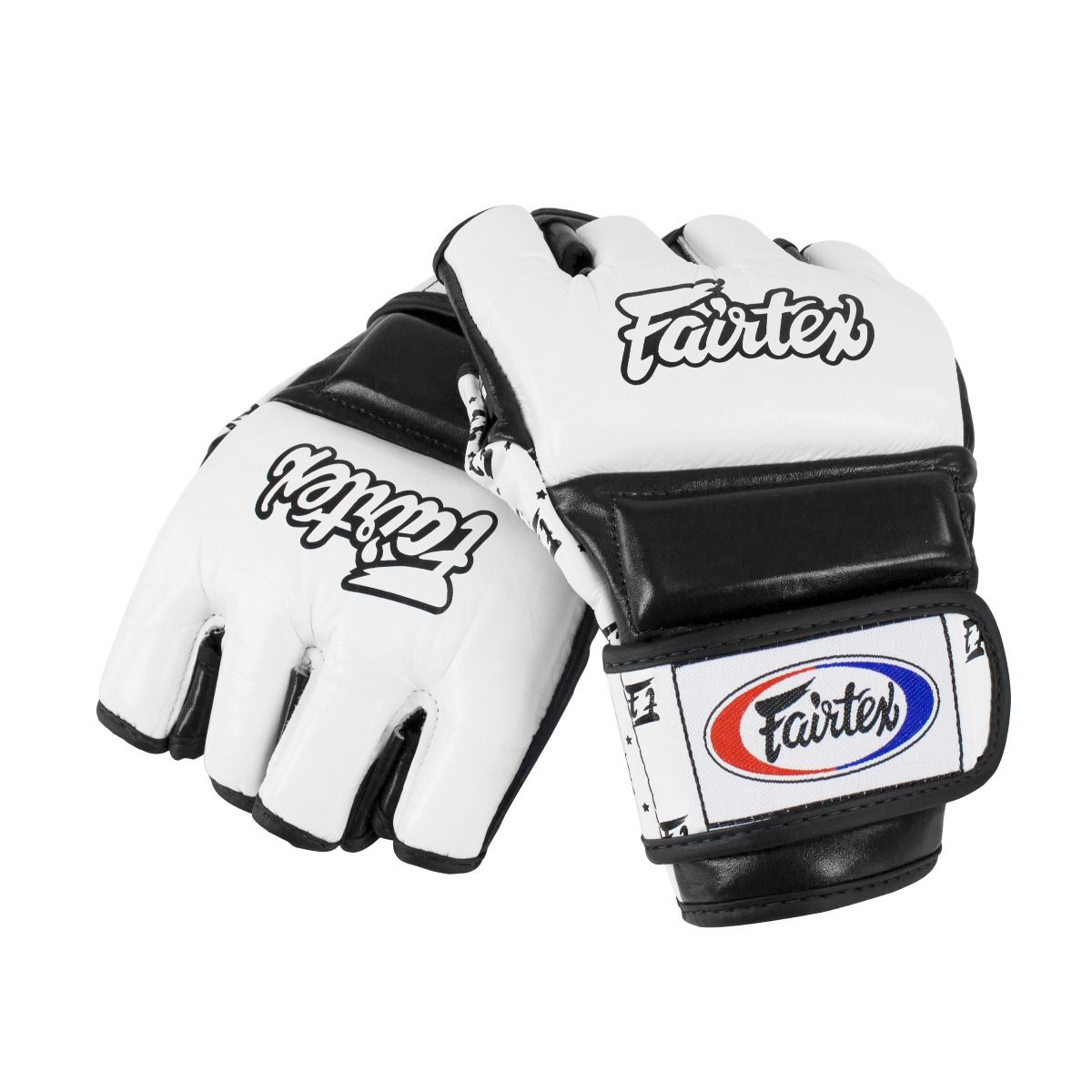 Gants MMA FAIRTEX V17 cuir top blanc/noir