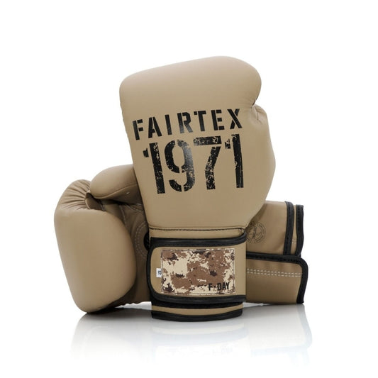 Gants d'entraînement FAIRTEX F-DAY 2 / Sable 1971 / cuir végétalien
